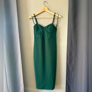 Lulus Green Body-con Cocktail Dress Midi length.